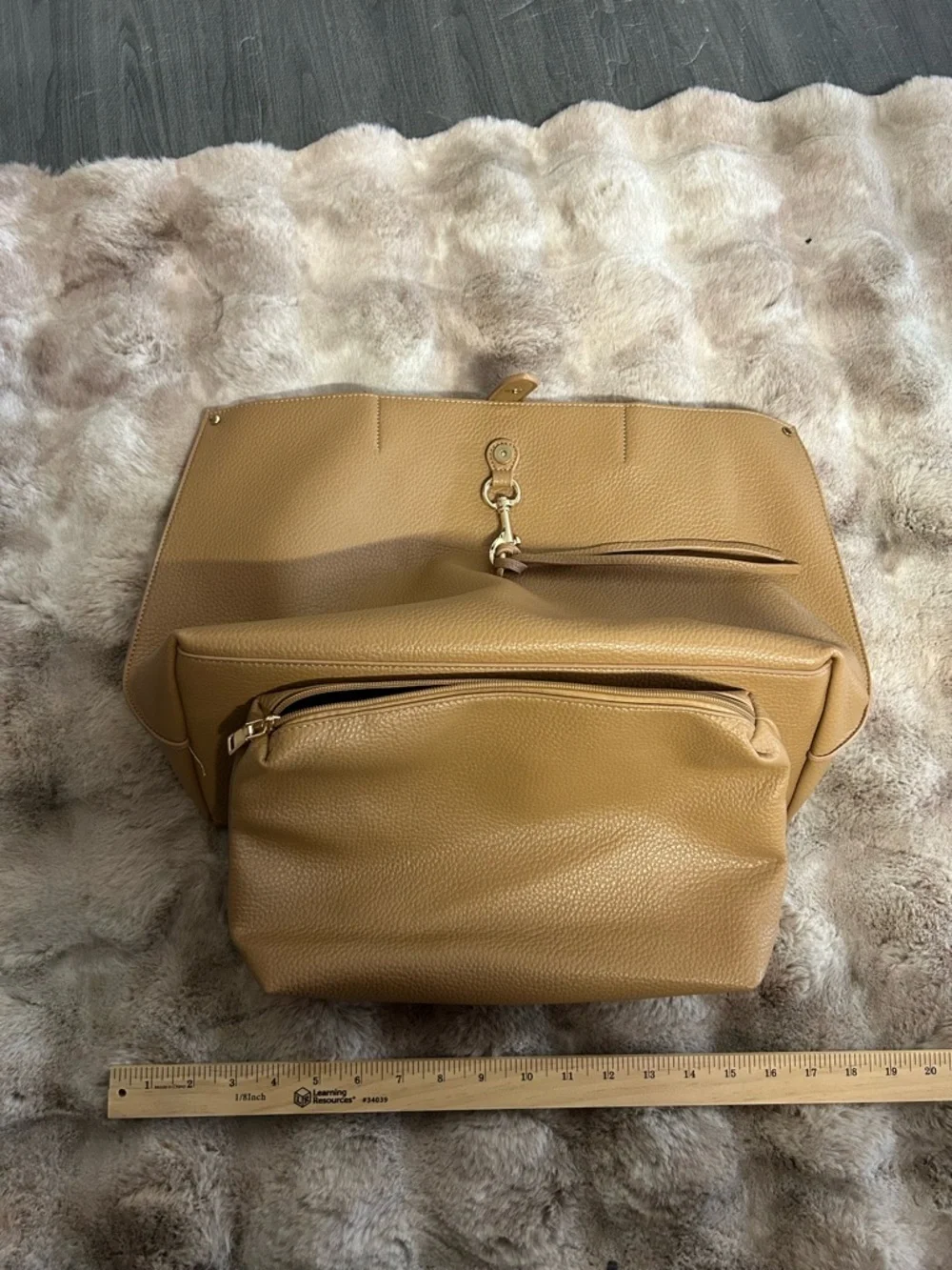 NWOT Classic Tan Tote with Pouch